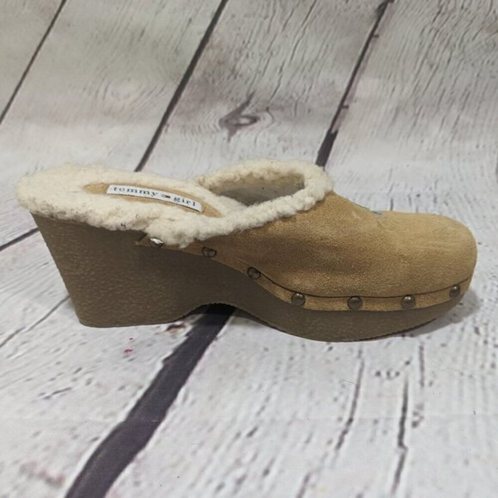 Vintage Y2K 90s Tommy Girl Suede Leather  Clogs Mules Floral Embroidered 7/7.5/8 - Picture 10 of 15